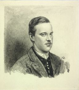 Typus eines Slowenen aus Krain, Federzeichnung in schwarz von Hugo Charlemont vor 1891 [Foto: ÖNB Wien Bildarchiv Inv. Nr. Pk 1131, 380].