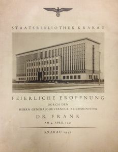 Abb. Staatsbibliothek Krakau, Eröffnungsprogramm 1941 [Foto: Kai Witzlack-Makarevich].