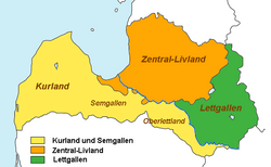 Die historischen Regionen Lettlands [Foto: Wikimedia Commons].