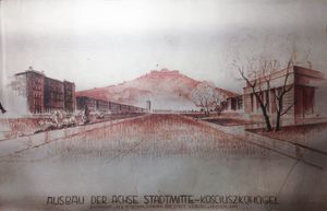Bebauungsplan von 1940 zur Neugestaltung Krakaus im Museum in Schindlers Fabrik [Foto: Kai Witzlack-Makarevich].